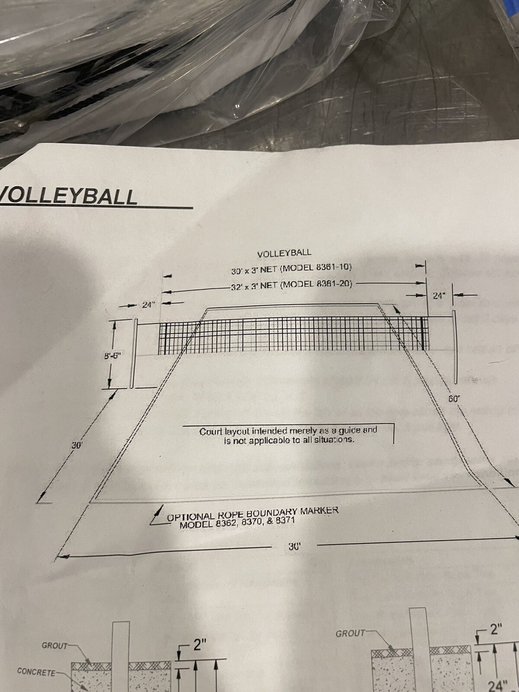 PW Athletic Volleyball Net Competition W/ Top Cable & Bottom Rope NEW SHIPS FREE
