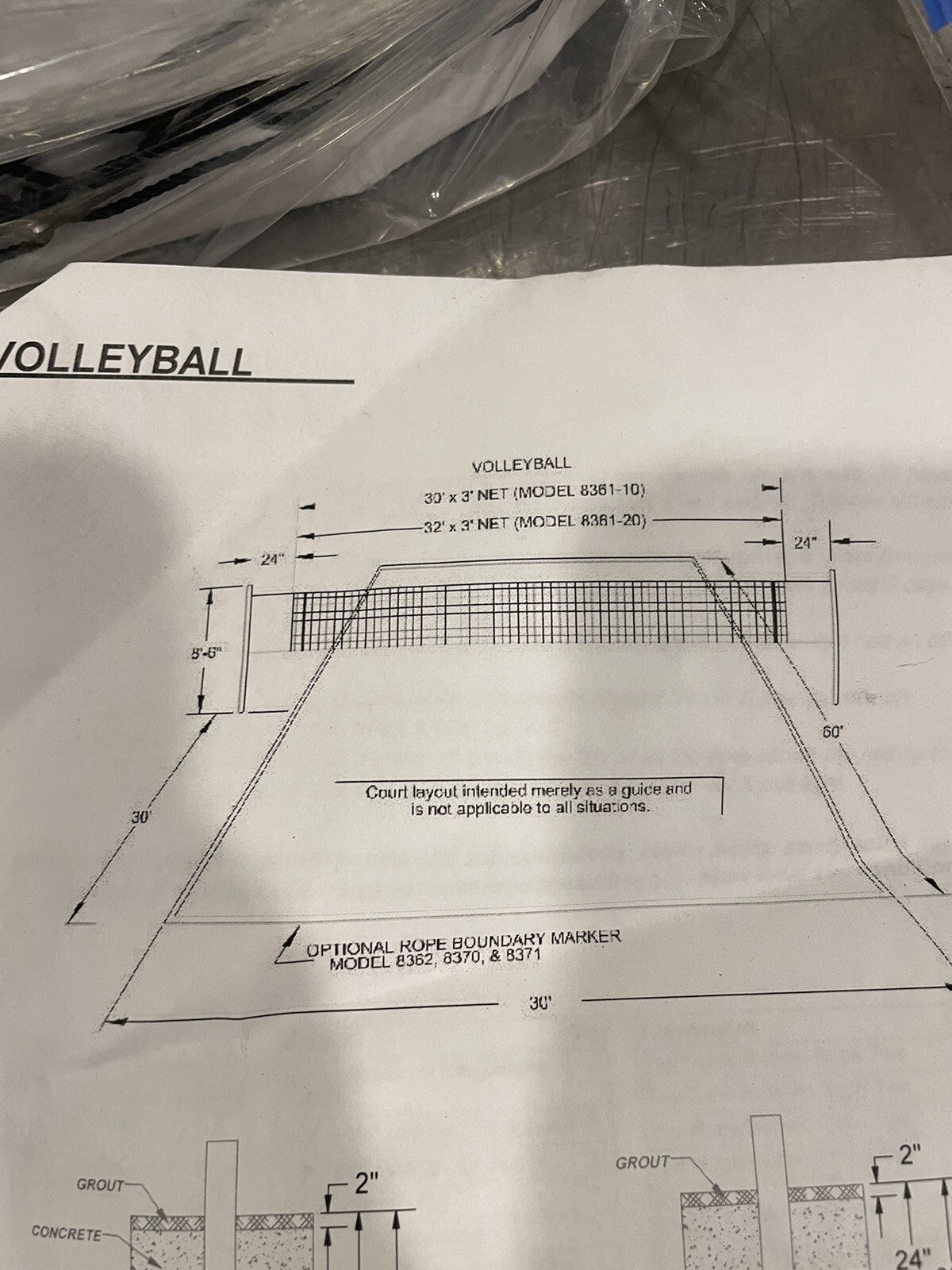 PW Athletic Volleyball Net Competition W/ Top Cable & Bottom Rope NEW SHIPS FREE