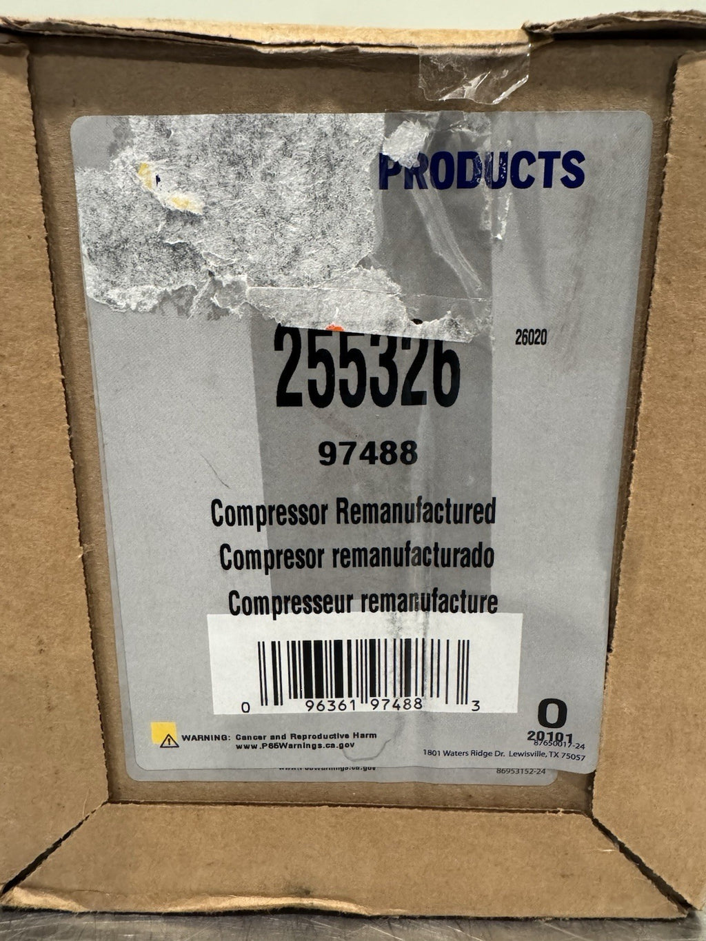 Napa 255326 AC Compressor With Clutch NEW IN BOX! SHIPS FREE!