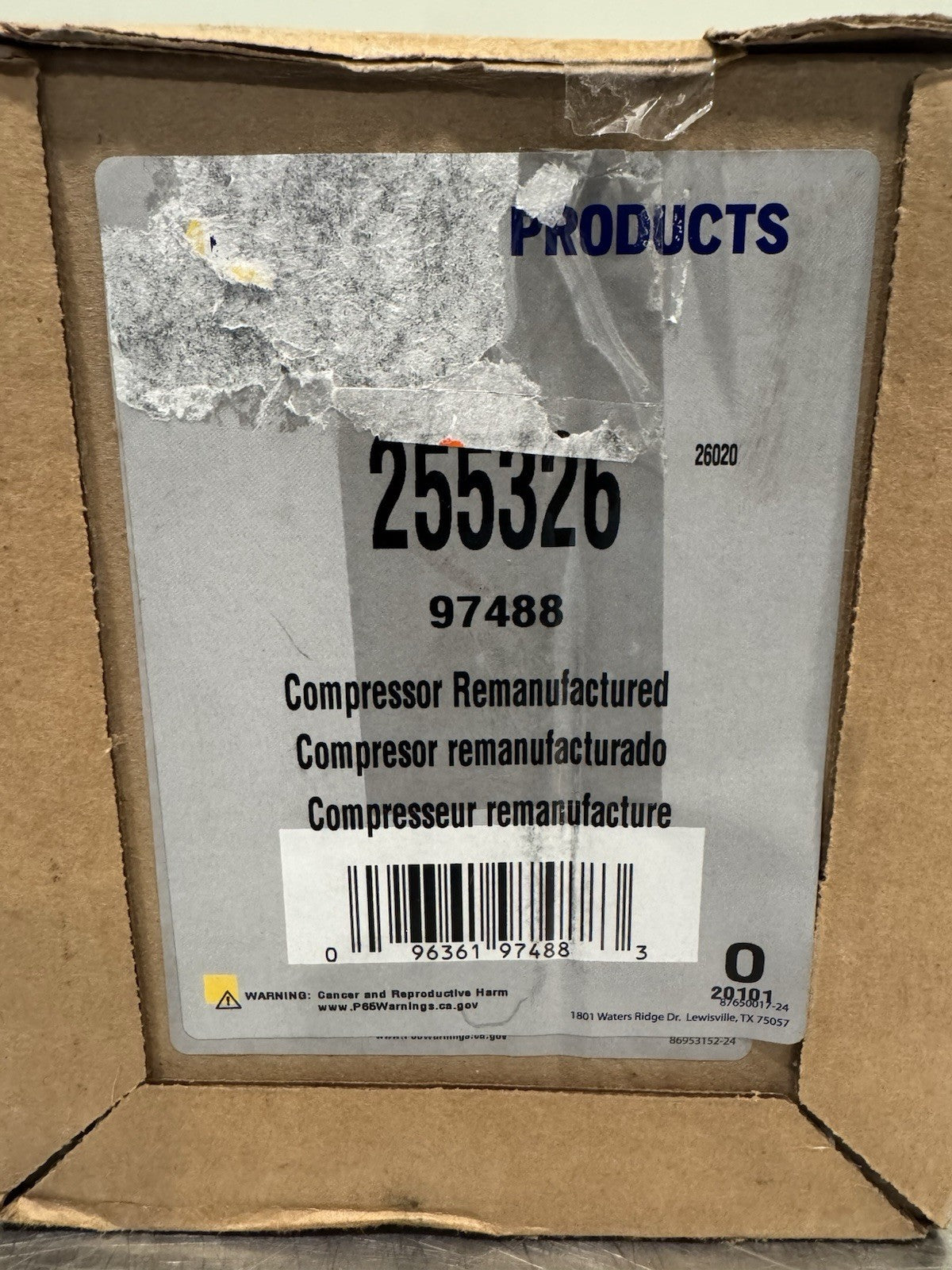Napa 255326 AC Compressor With Clutch NEW IN BOX! SHIPS FREE!