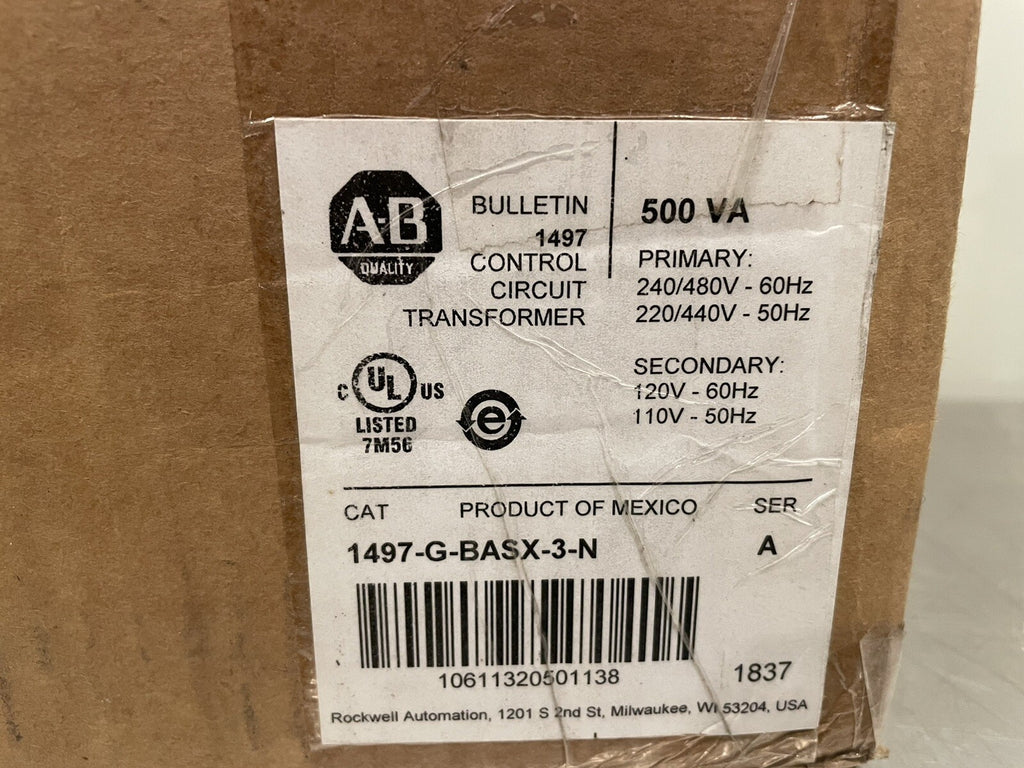 Allen Bradley 1497-G-BASX-3-N Control Circuit Transformer Bulletin 1497 NEW!