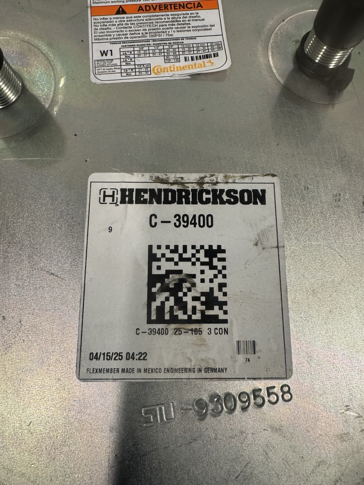 Hendrickson C-39400 Air Spring Suspension Heavy Duty NEW! FREE SHIPPING! 