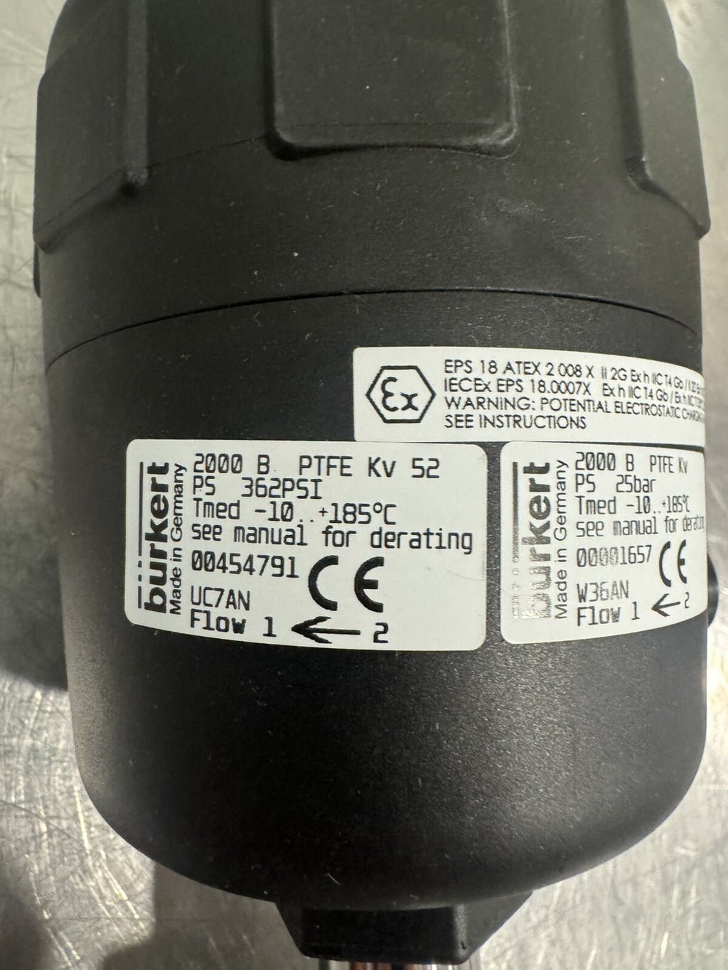 Burkert Type 2000 Pneumatic 2/2-Way Piston Angle Seat Valve 454791 NEW IN BOX!