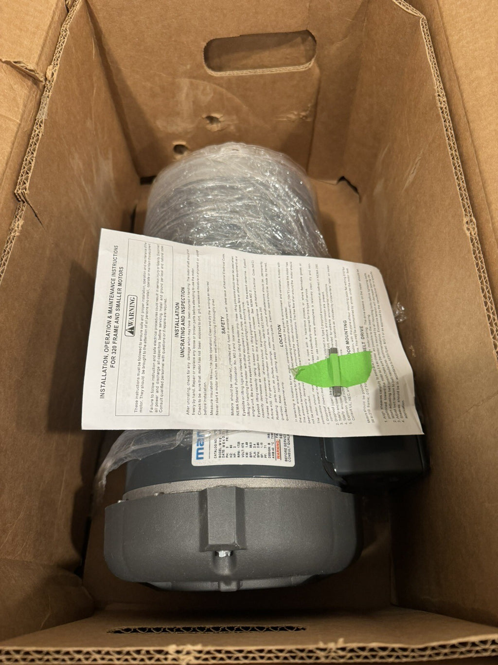 Marathon 056T17F15644 Motor 2 HP 1725 RPM 3PH NEW IN BOX! FREE SHIPPING!