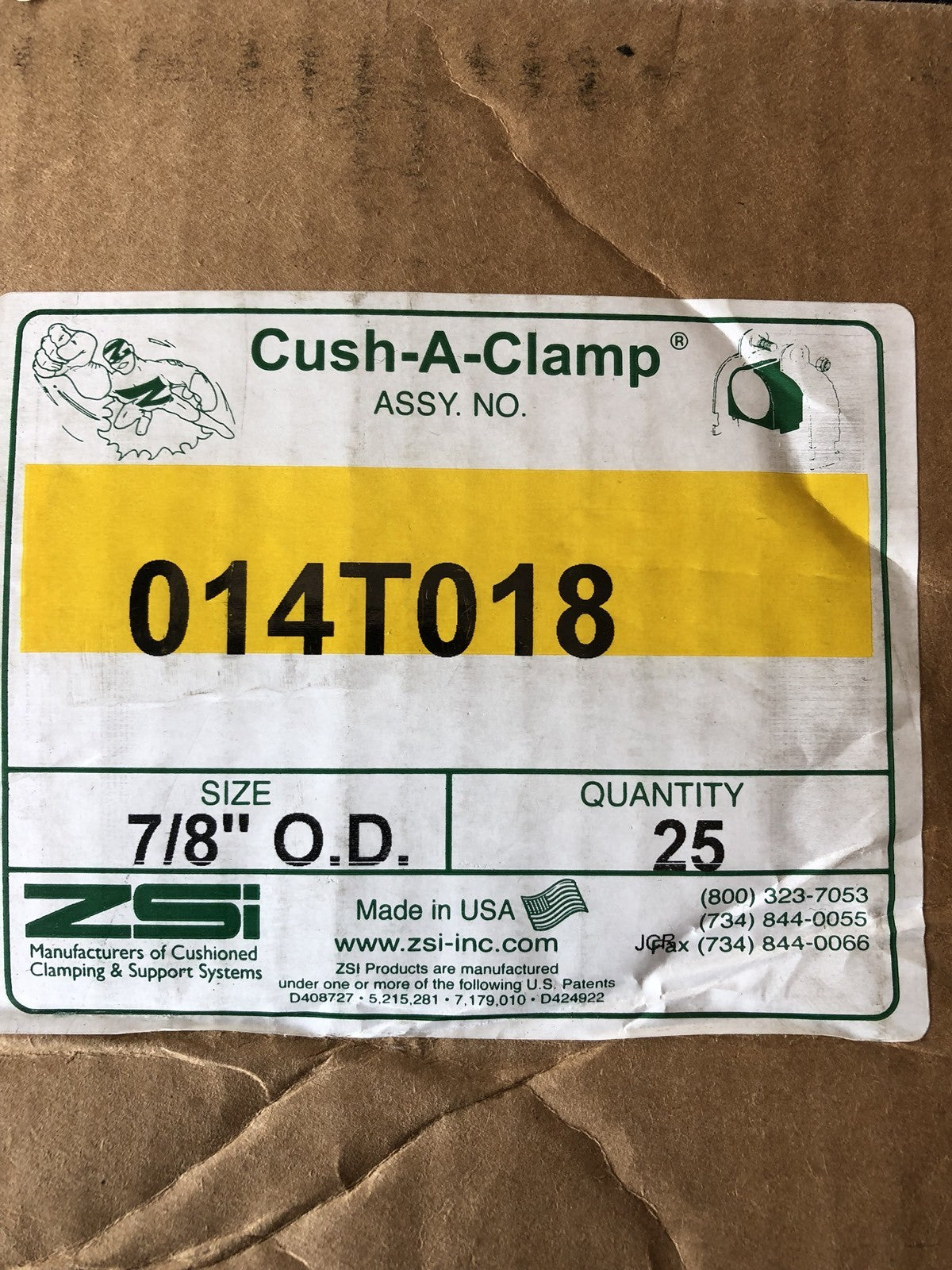 Cush-A-Clamp 014T018 7/8” OD Channel Mounting System NEW SEALED Lot Of 5