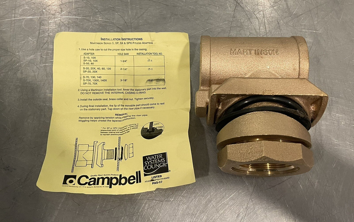 Campbell S-70XLF Pitless Adapter Lead Free 2” Drop Pipe NEW IN BOX!