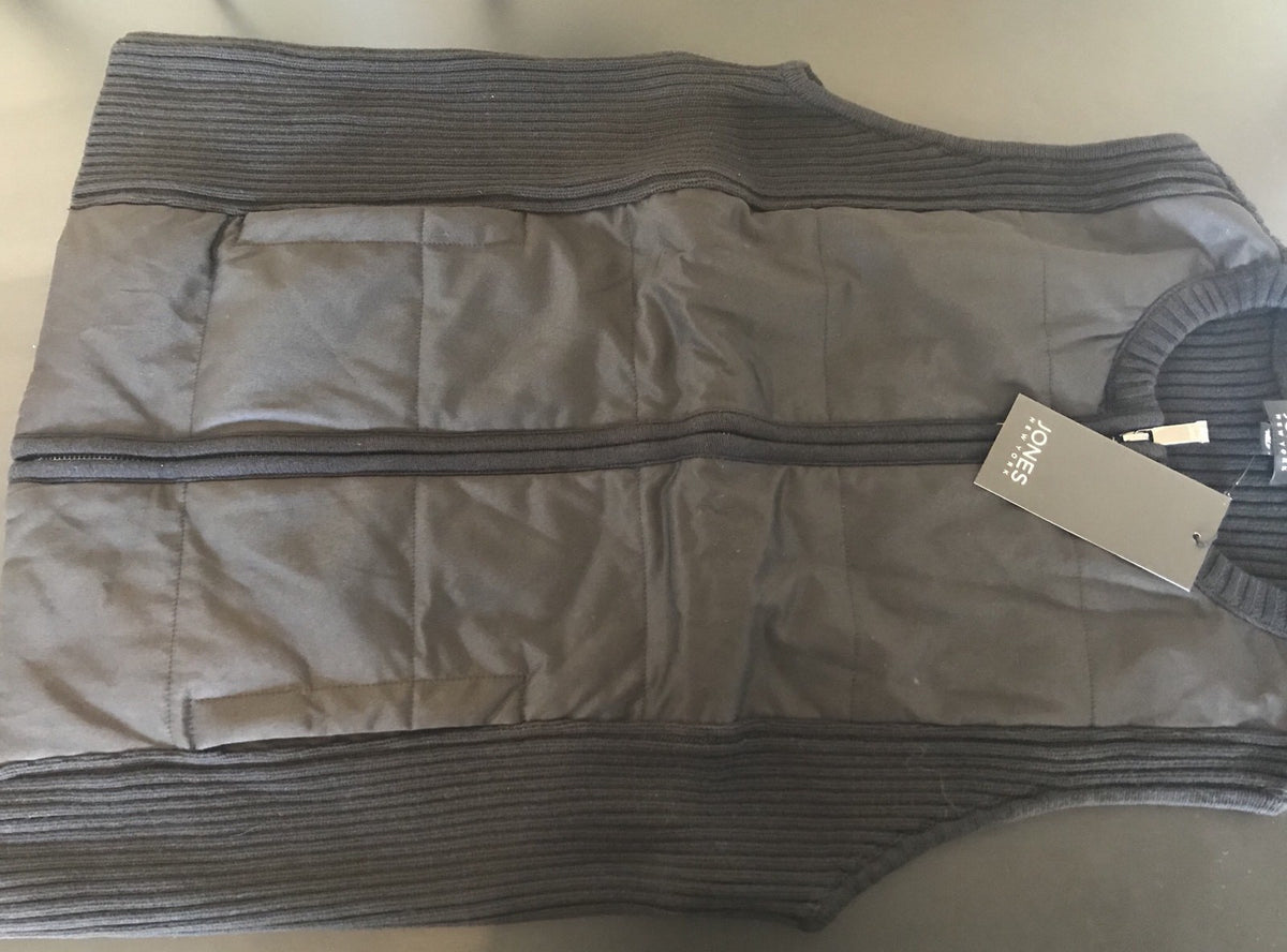 Jones New York Zip Front Quilted Vest Black NEW WITH TAGS! FREE SHIPPING!