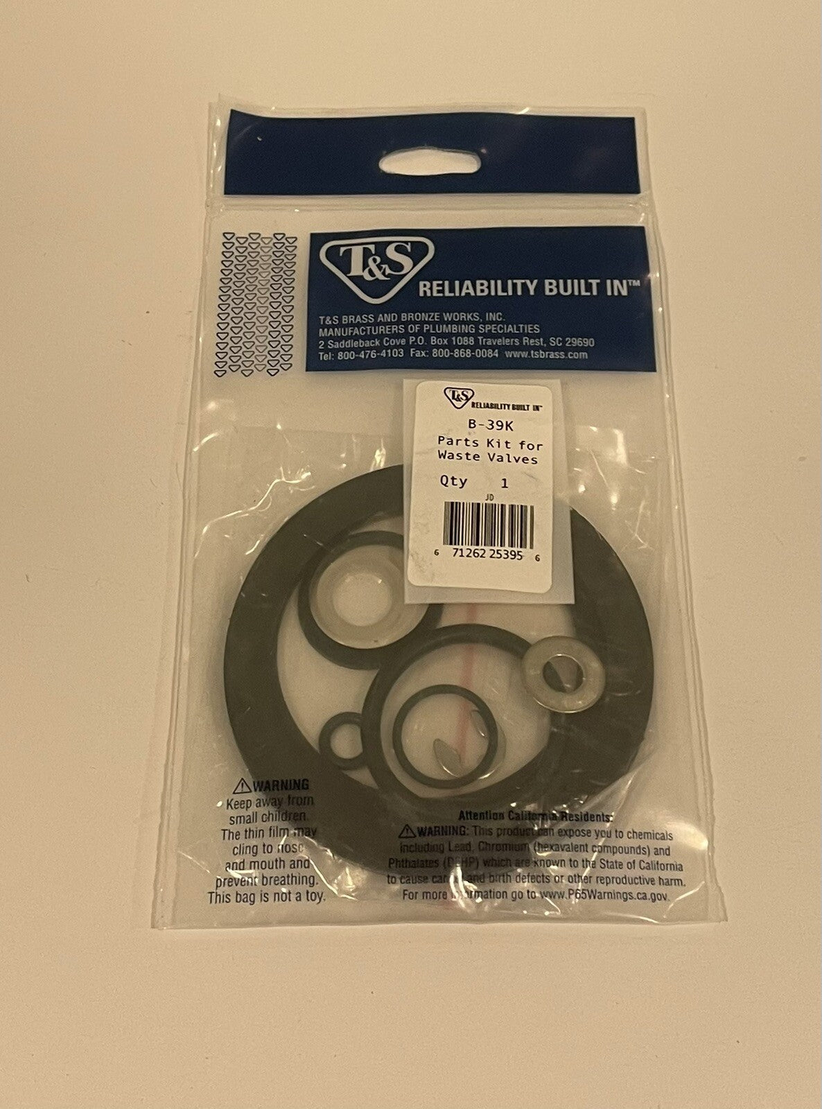 T&S B-39K Waste Valve Parts Kit NEW! FREE SHIPPING!