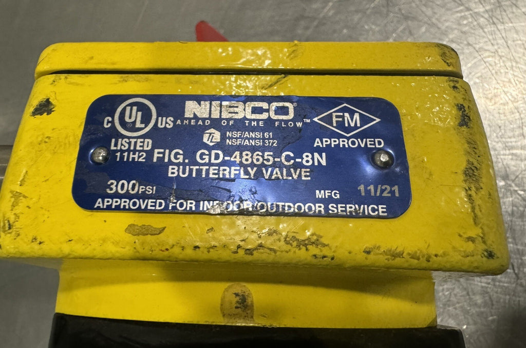 Nibco GD-4865-C-8N Butterfly Valve Grooved 8” NEW! FREE SHIPPING!