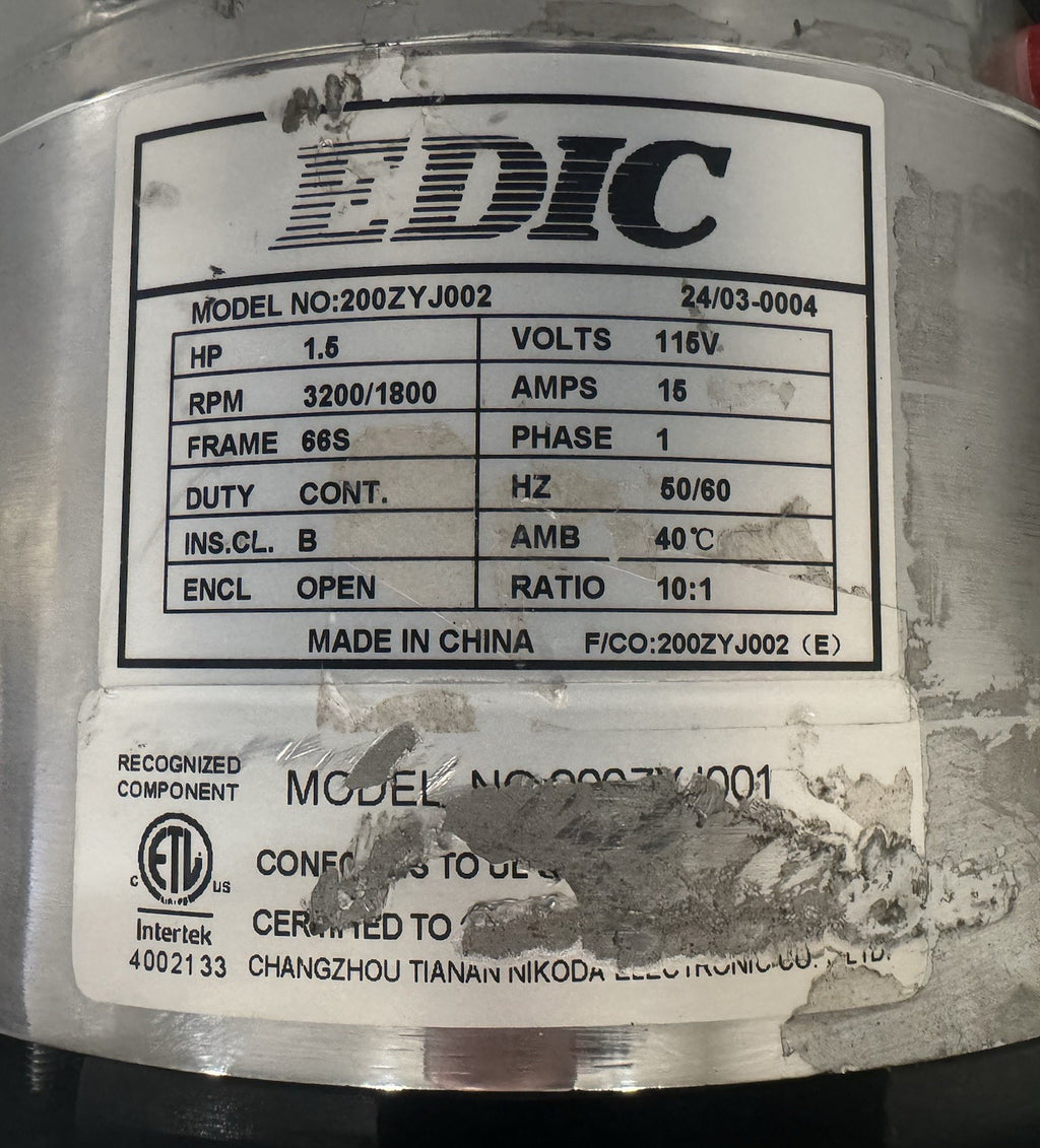 EDIC 200ZYJ002 Floor Machine Buffer Motor NEW! FREE SHIPPING!