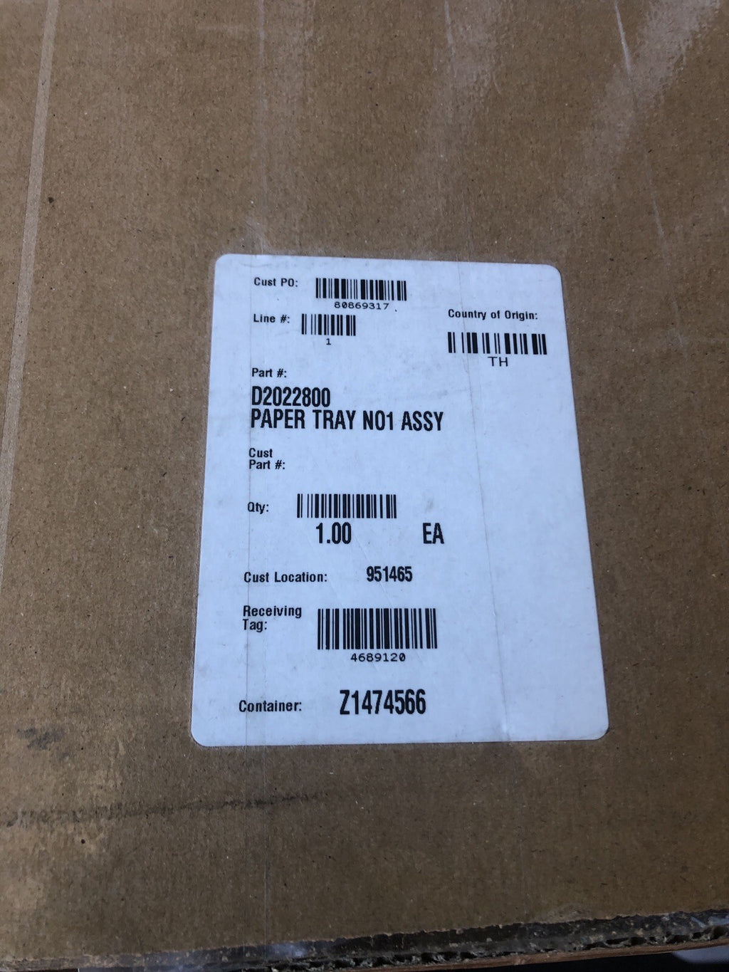 Ricoh D2022800 Paper Tray Cassette MP2554 NEW IN BOX!! FREE SHIPPING!!