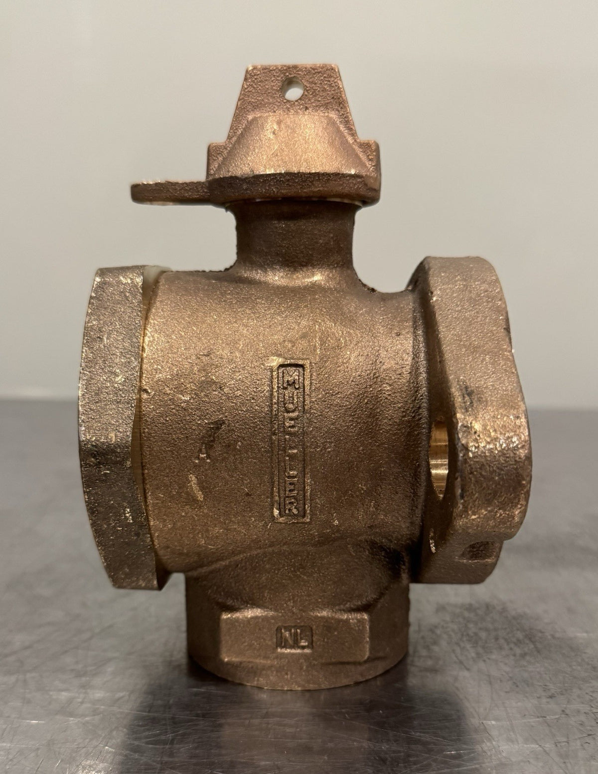 Mueller 2” Angle Stop Shutoff Brass Thread X Meter Flange NEW! FREE SHIPPING!