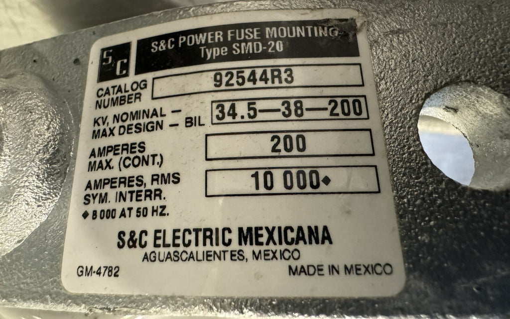 S&C Electric 92544R3 Substation Power Fuse NEW IN BOX! FREE SHIPPING!