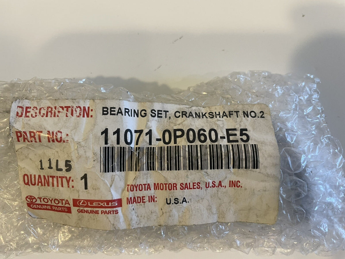 Toyota 11071-0P060-E5 Crankshaft No. 2 Bearing Set Genuine NEW! FREE SHIPPING!