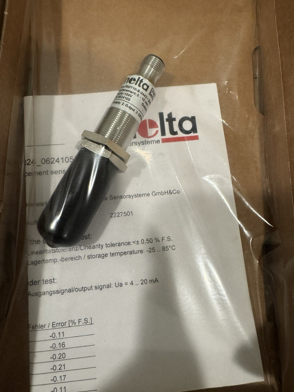 Inelta IGDT10-S-2442/2063 Displacement Transducer Sensor NEW IN BOX! SHIPS FREE!