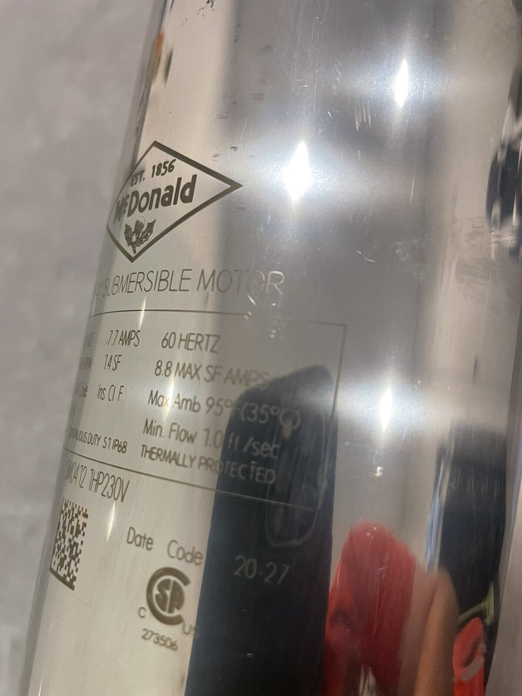 Mcdonald SM0412 1HP 230V 2 Wire Submersible Pump 4” NEW! FREE SHIPPING!