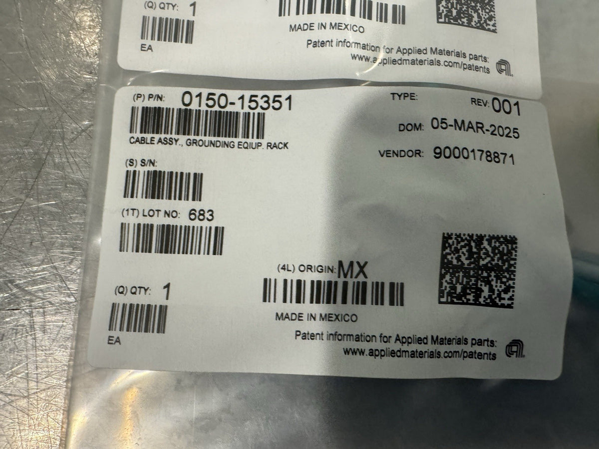 Applied Materials 0150-15351 Cable ASSY Rack Grounding NEW! FREE SHIPPING!