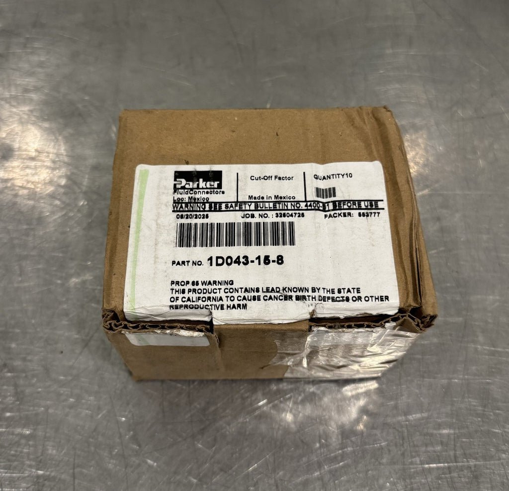 Parker 1D043-15-8 Hydraulic Hose Fitting Crimp Style Male NEW! FREE SHIPPING!