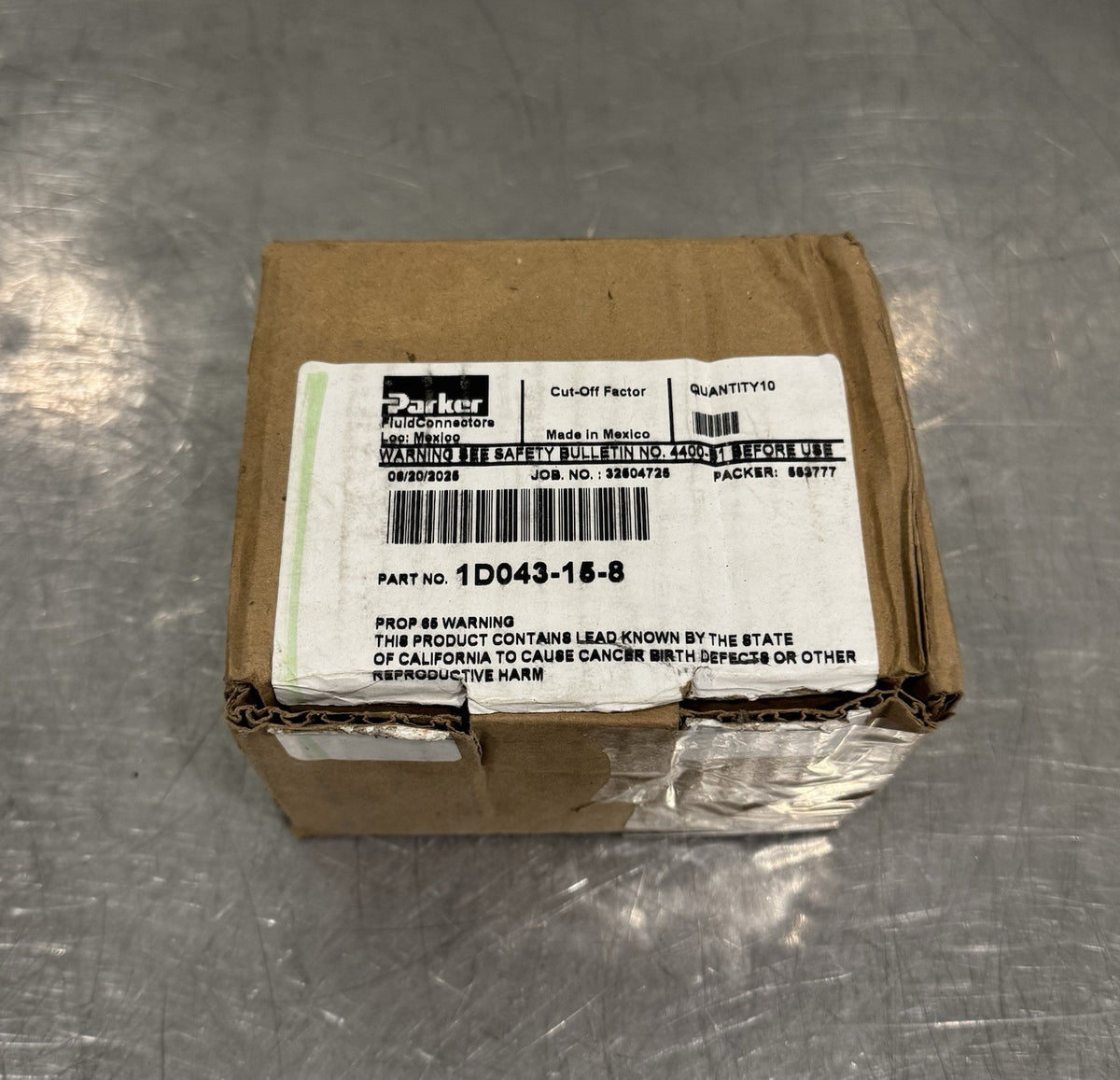 Parker 1D043-15-8 Hydraulic Hose Fitting Crimp Style Male NEW! FREE SHIPPING!