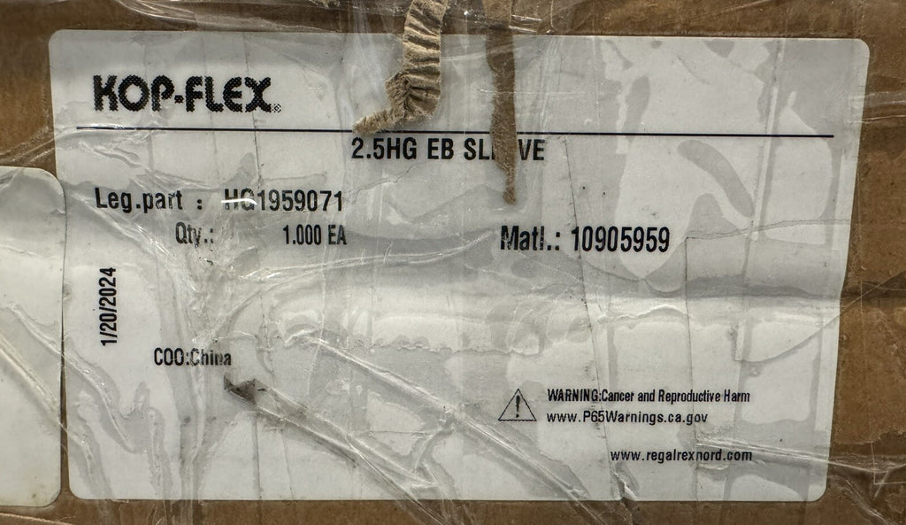 Kop-Flex HG1959071 Gear Coupling Sleeve 2.5HG EB 10905959 NEW IN BOX! SHIPS FREE