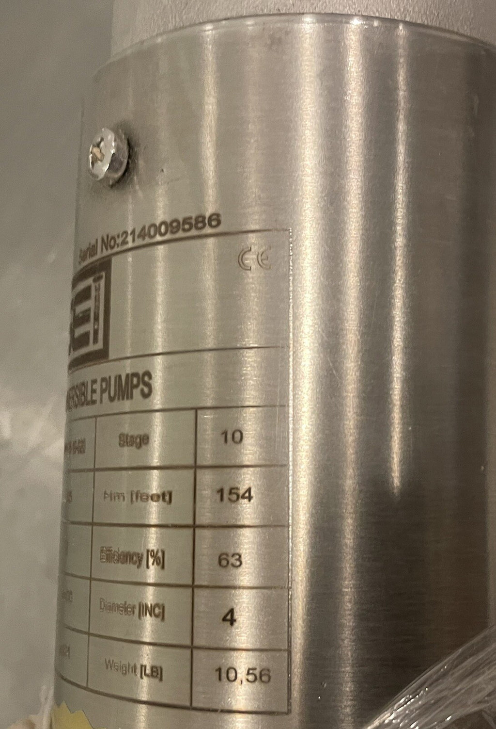 SEI Submersible Pump 4” 35 GPM 2HP NP04-35-10-020 NEW! FREE SHIPPING!