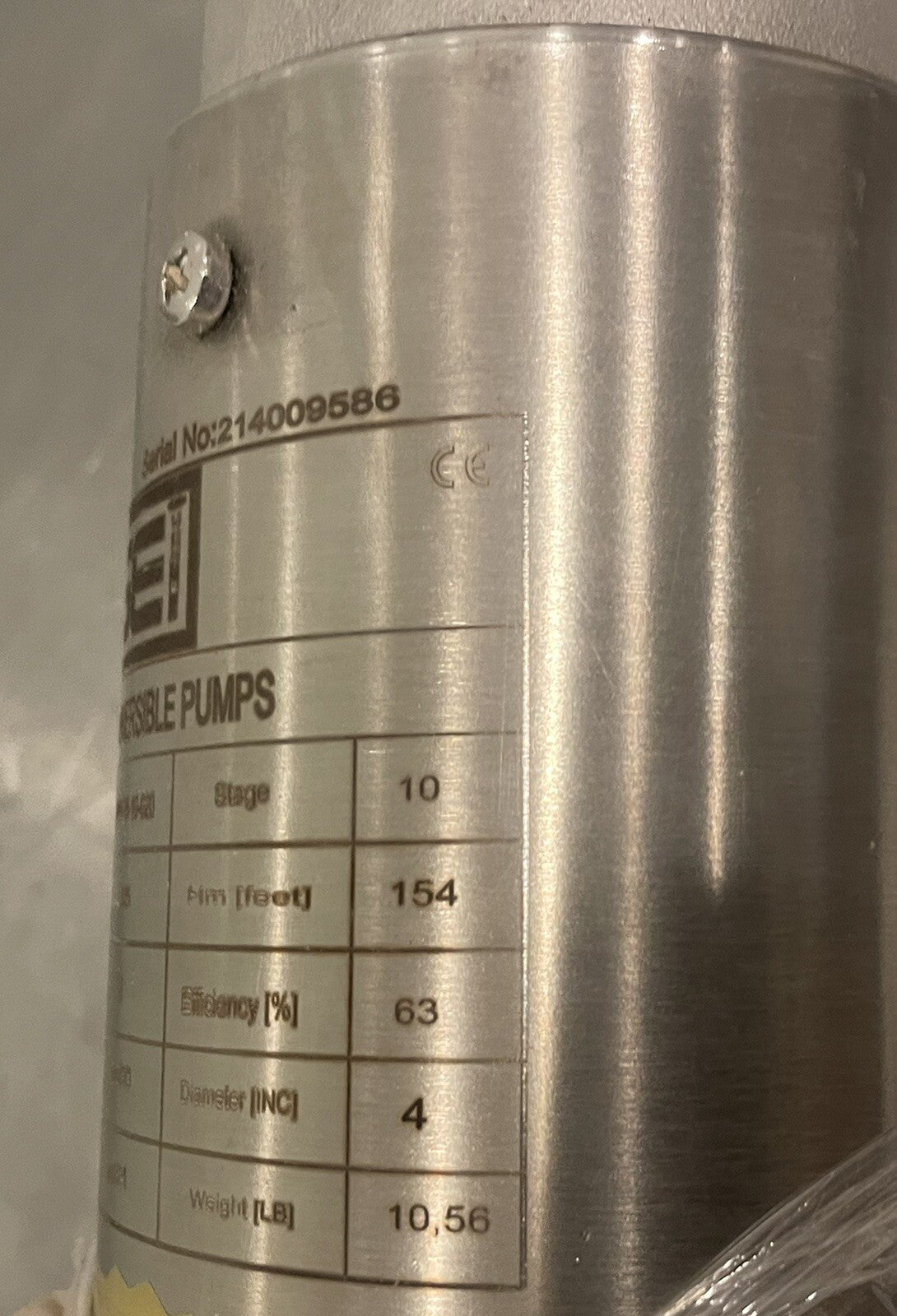 SEI Submersible Pump 4” 35 GPM 2HP NP04-35-10-020 NEW! FREE SHIPPING!