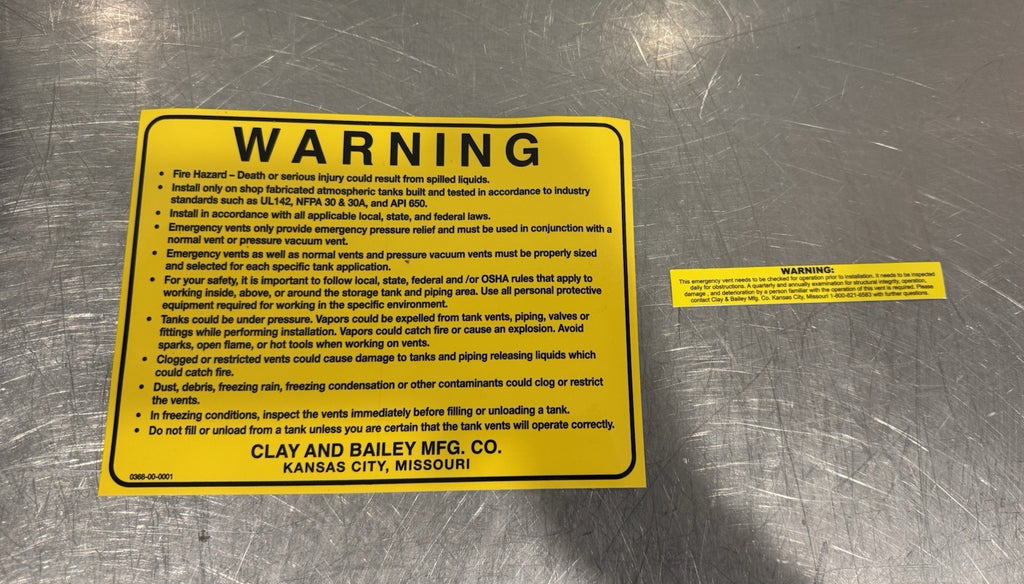 Clay & Bailey 367 E-Vent 6" Emergency Vent NEW! FREE SHIPPING!
