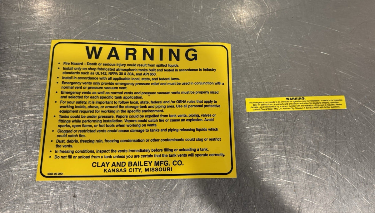Clay & Bailey 367 E-Vent 6" Emergency Vent NEW! FREE SHIPPING!