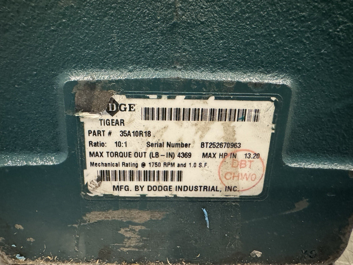 Dodge 35A10R18 Tigear2 Worm Gear Speed Reducer 10:1 Ratio NEW! CRACKED RIM!