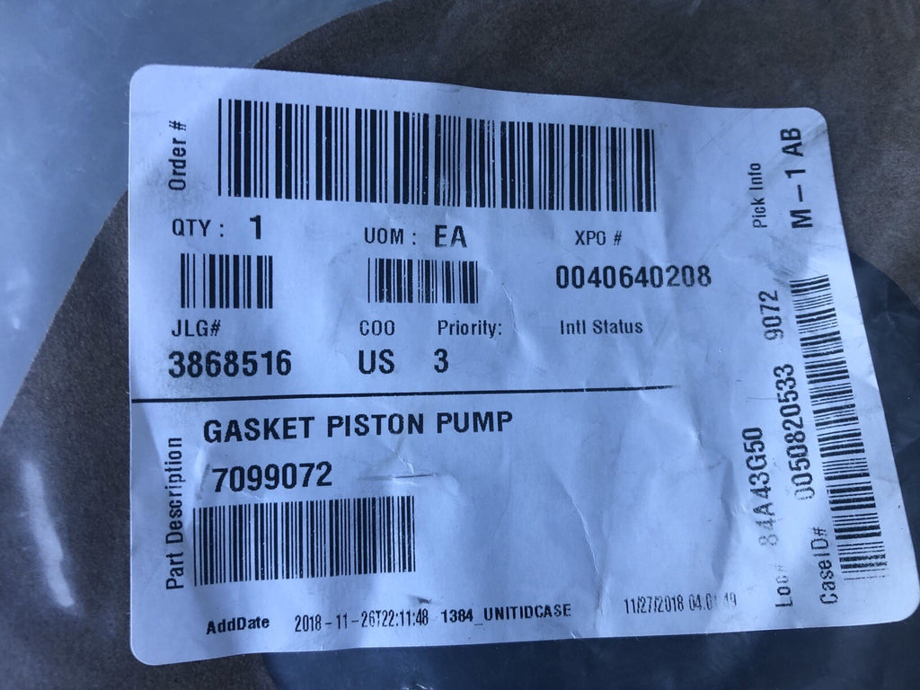 JLG 7099072 Piston Pump Gasket Replacement NEW!! FREE SHIPPING!!!