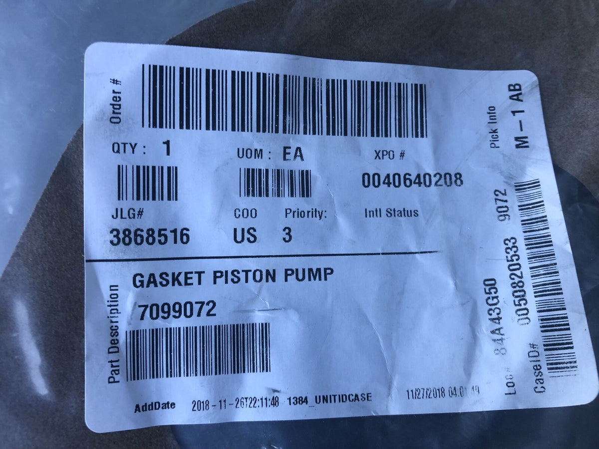 JLG 7099072 Piston Pump Gasket Replacement NEW!! FREE SHIPPING!!!