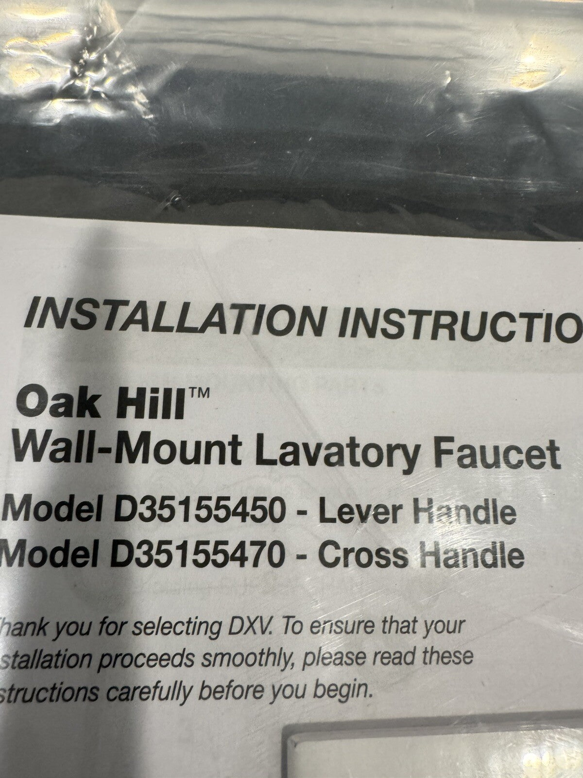 DXV D35155450 Oak Hill Wall Mount Faucet Lever Handle Polished Chrome NEW IN BOX