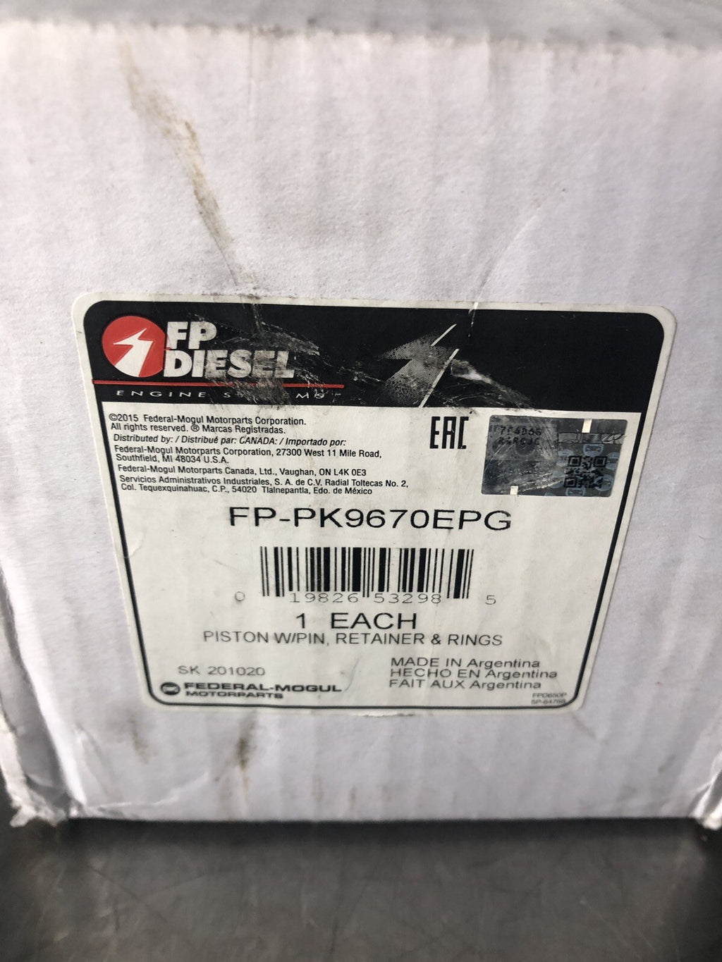FP Diesel FP-PK9670EPG Piston Kit .020 5.9L Turbo Diesel PK9670EPG NEW IN BOX!