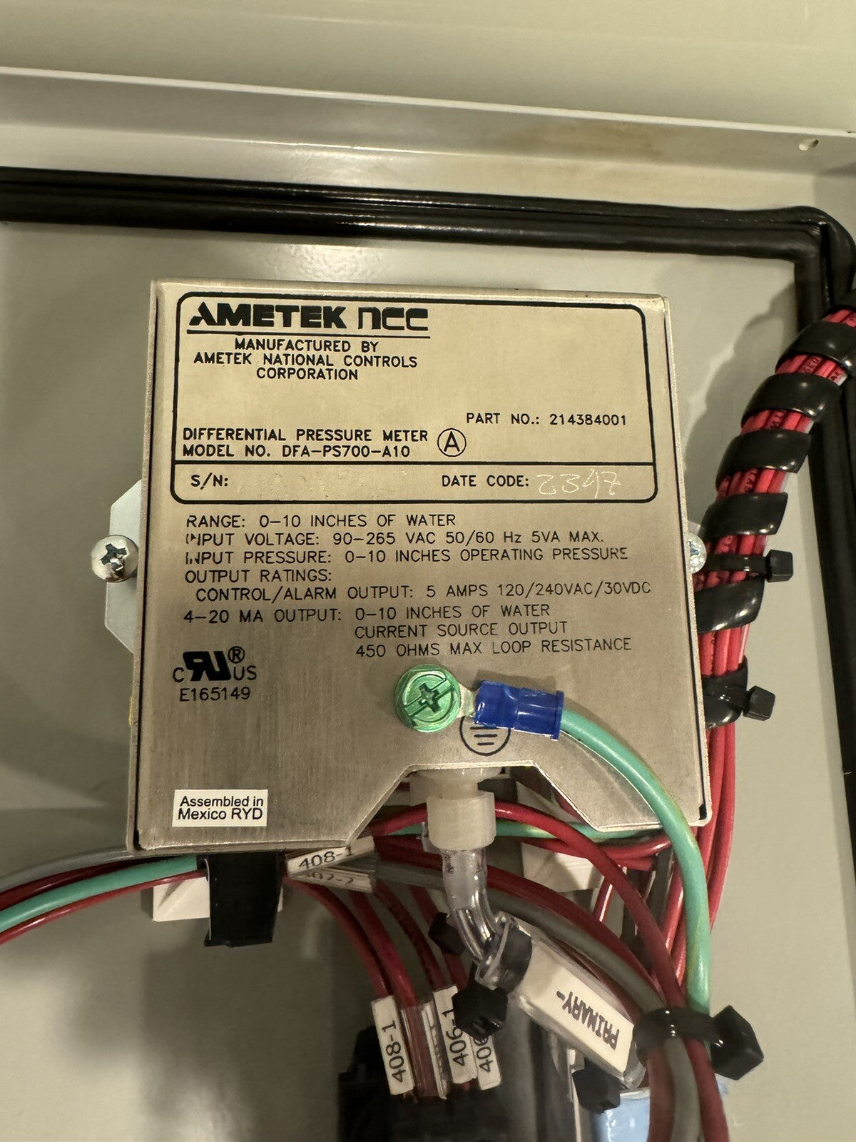 Camfil A024110009 Dust Collector Integrated Control Center 0502186 NEW!
