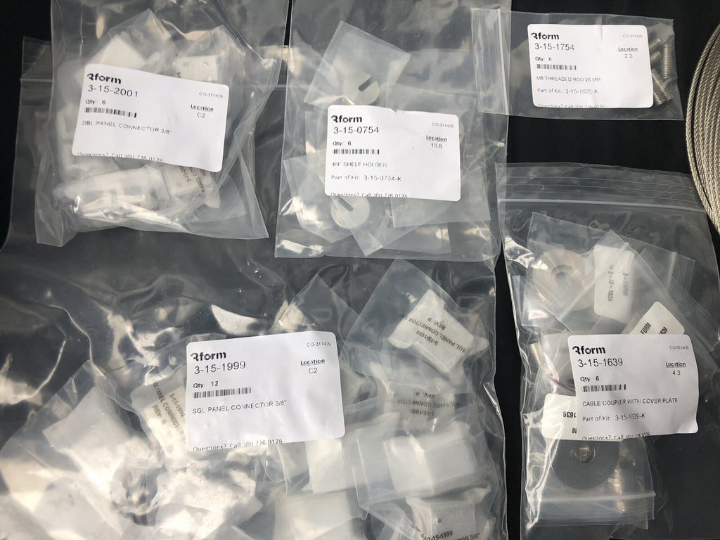 3Form SimpleSpec 200.08 Partition Hanging Kit NEW NO PARTITION INCLUDED