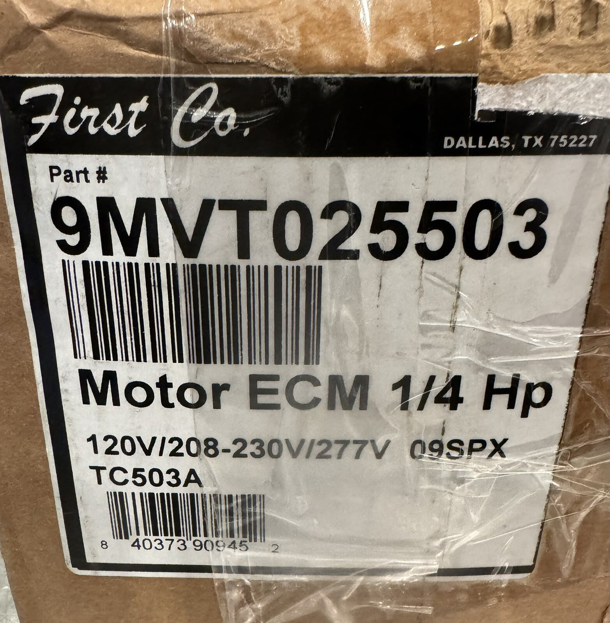 9MVT025503 First Co. Motor ECM 1/4 HP NEW IN BOX! FREE SHIPPING!
