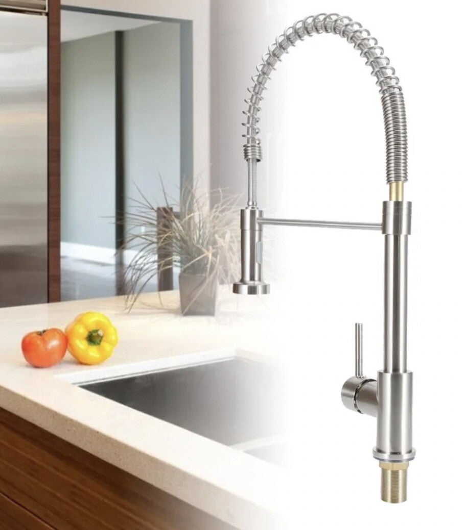 Kitchen Faucet Pull Down Brushed Chrome/Silver Finish Keenso US-JY27327 NEW!
