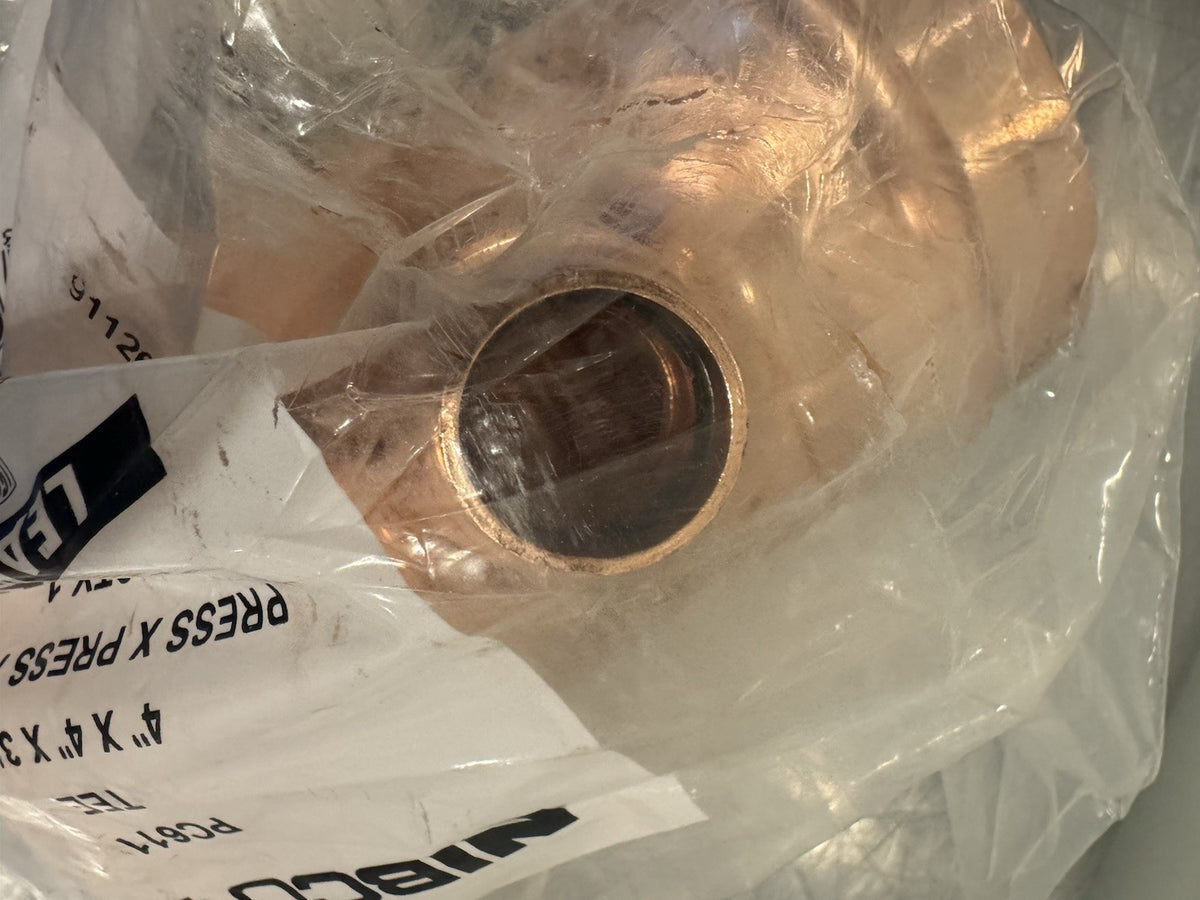Nibco PC611 Tee 4” X 4” X 3/4” Press Copper NEW! FREE SHIPPING!