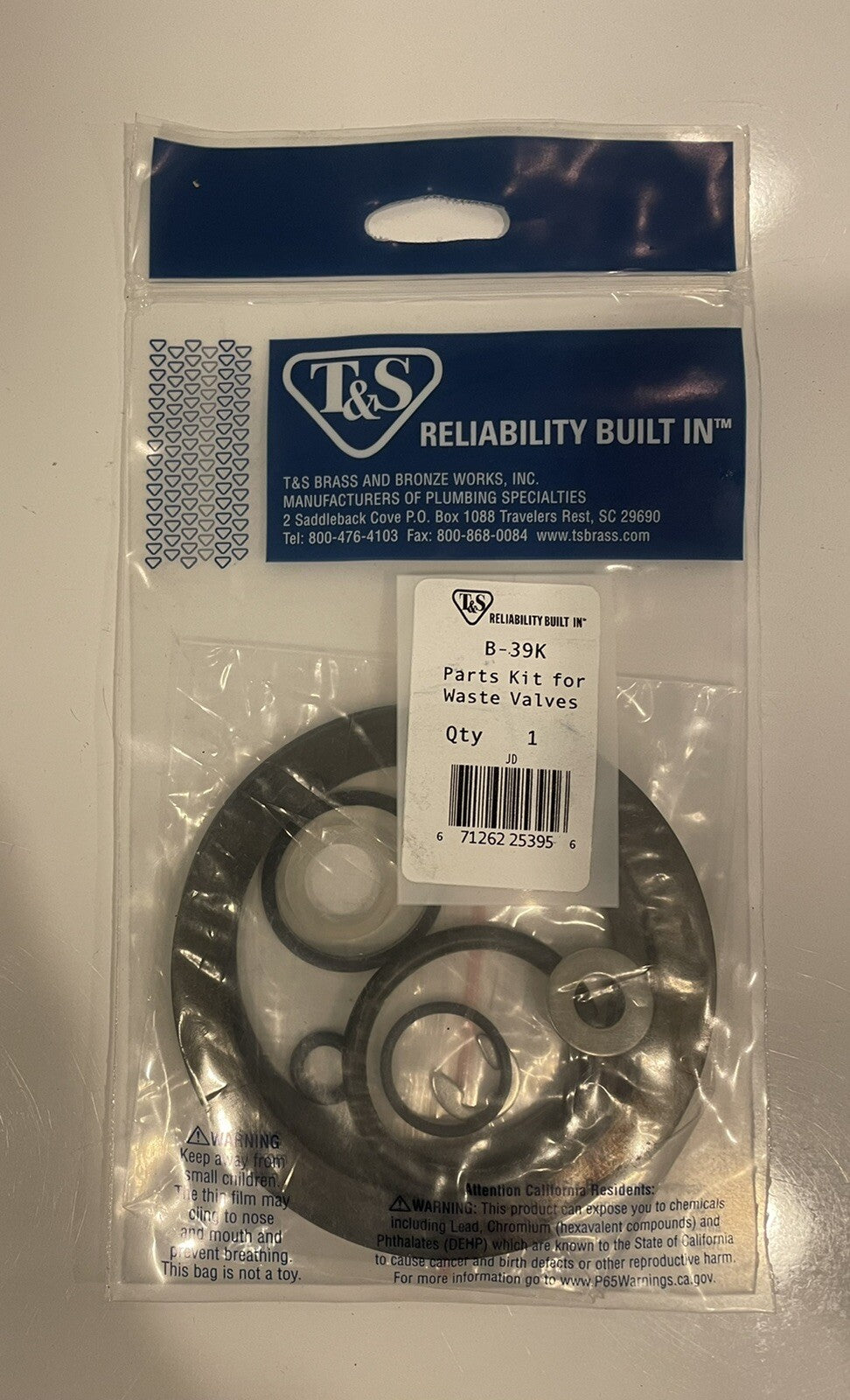 T&S B-39K Waste Valve Parts Kit NEW! FREE SHIPPING!