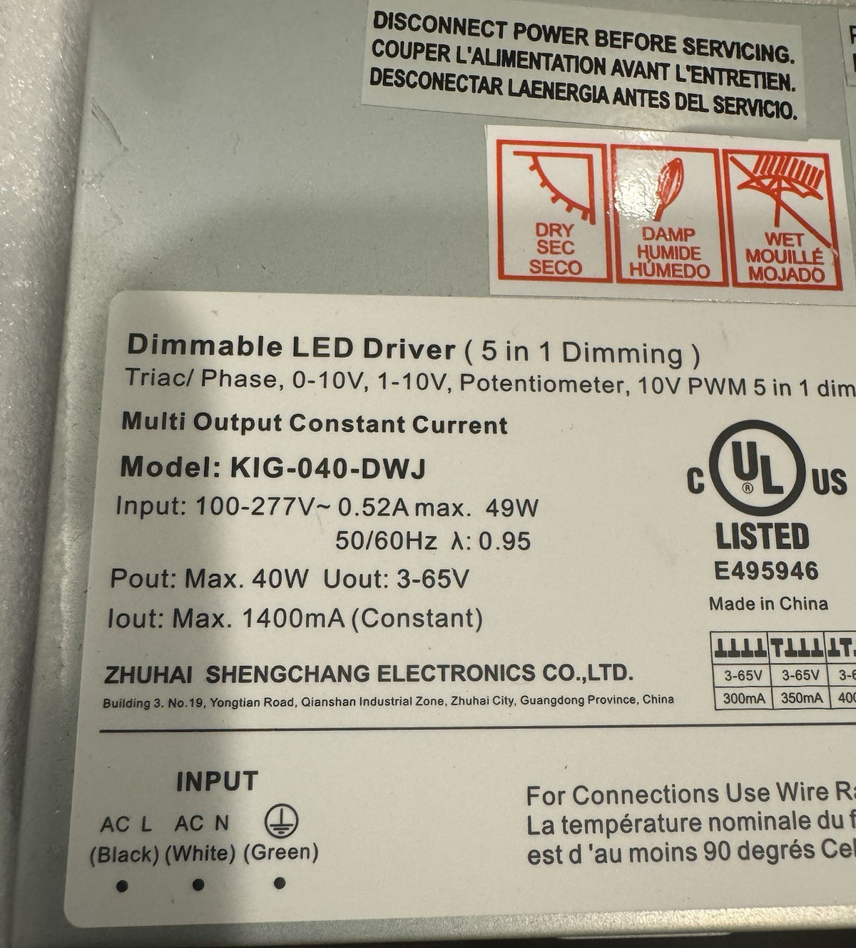 Fase1 47068-018 Dimmable LED Driver 5 In 1 KIG-040-DWJ NEW IN BOX! FREE SHIPPING