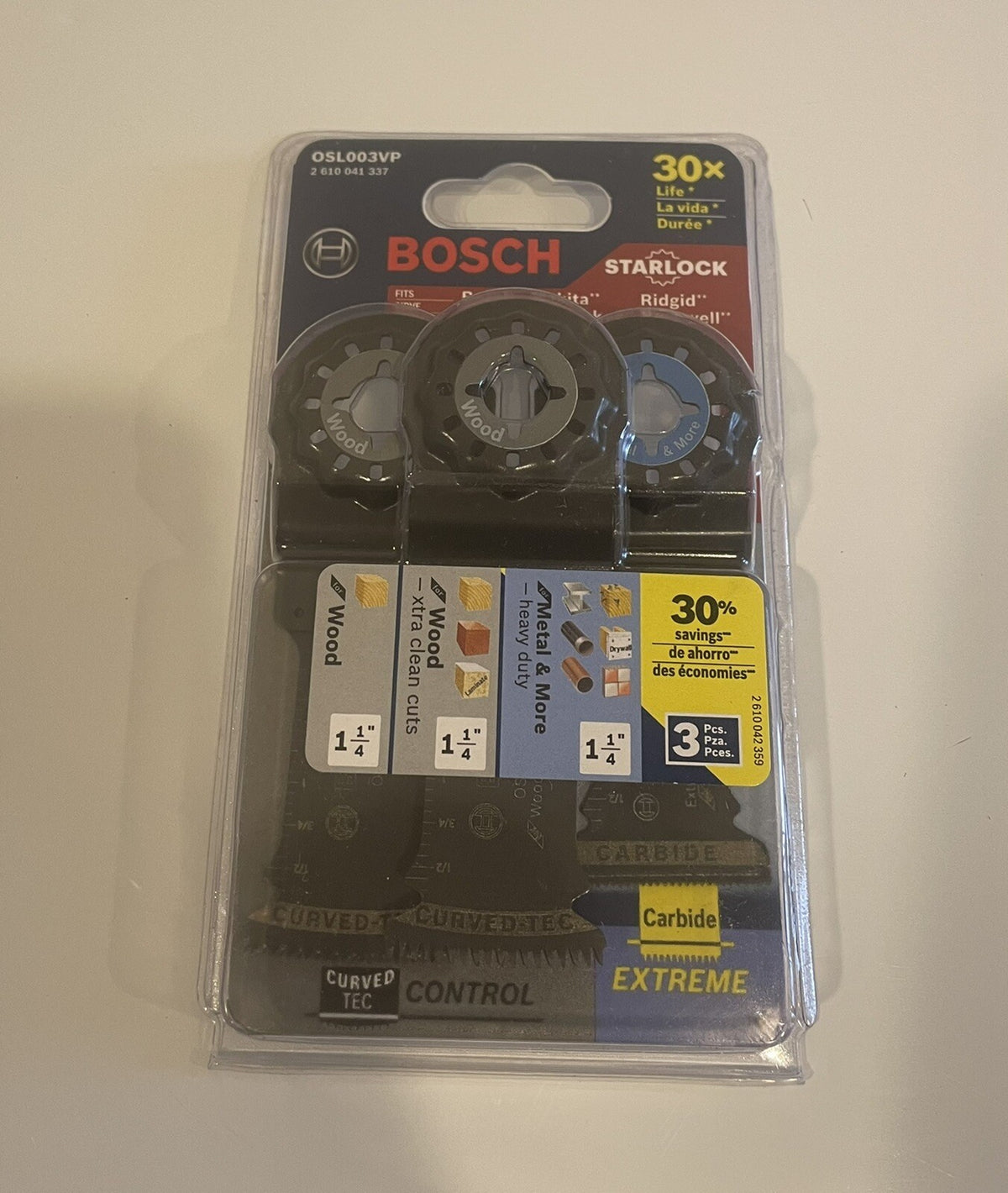 Bosch OSL003VP 3-Piece Starlock Oscillating Multi Tool Plunge Cutting NEW!