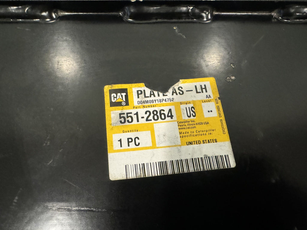 Caterpillar 551-2864 Plate AS-LH Genuine CAT Black NEW! FREE SHIPPING!