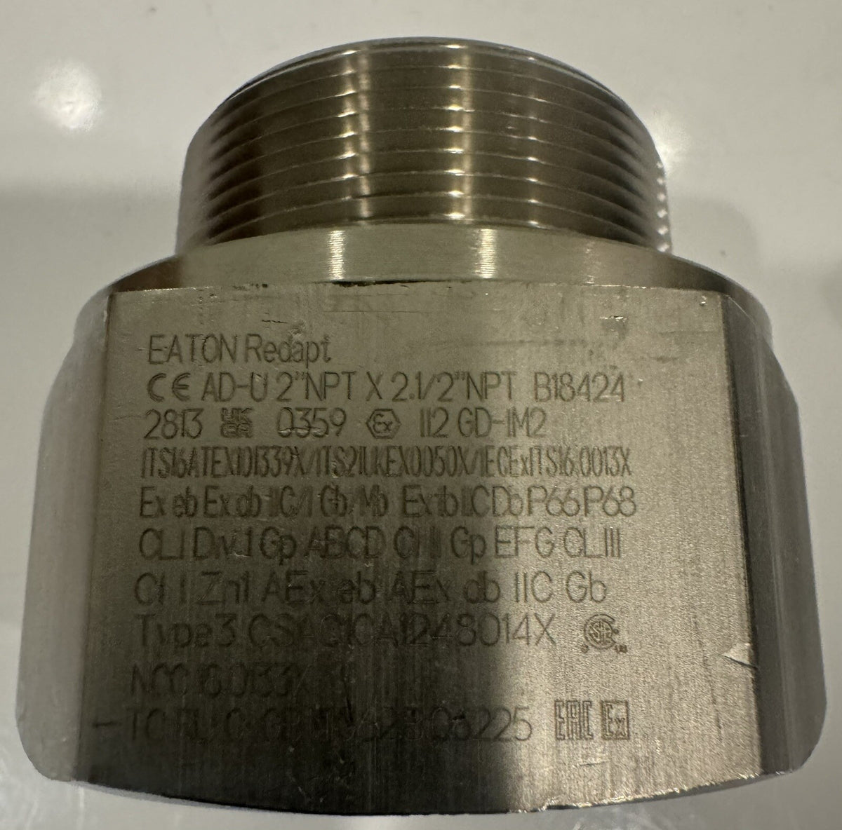 Eaton Crouse Hinds ADU113435 2” NPT X 2.5” NPT Nickel Plated Brass Fitting NEW!