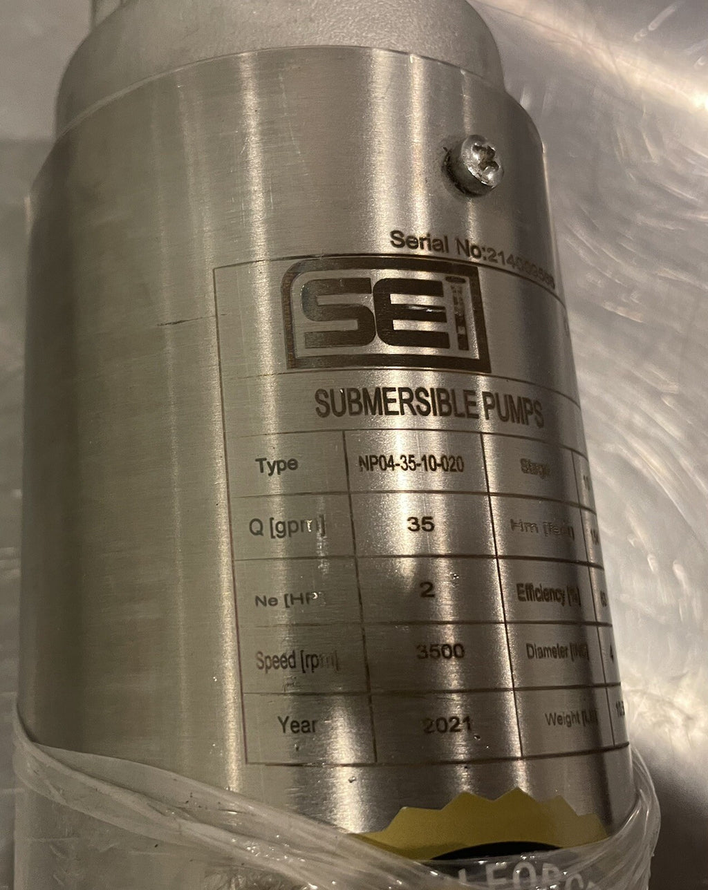 SEI Submersible Pump 4” 35 GPM 2HP NP04-35-10-020 NEW! FREE SHIPPING!