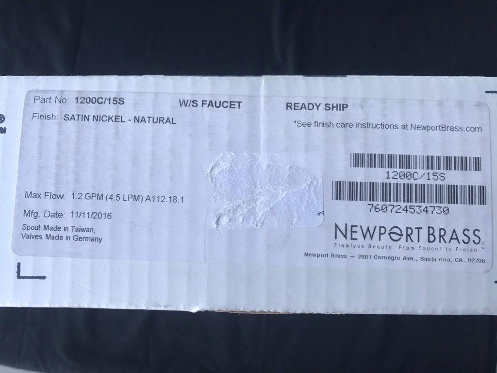 Newport Brass 1200C/15S SATIN NICKEL High Arc Widespread Faucet NEW IN BOX