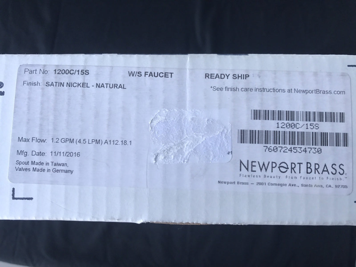 Newport Brass 1200C/15S SATIN NICKEL High Arc Widespread Faucet NEW IN BOX