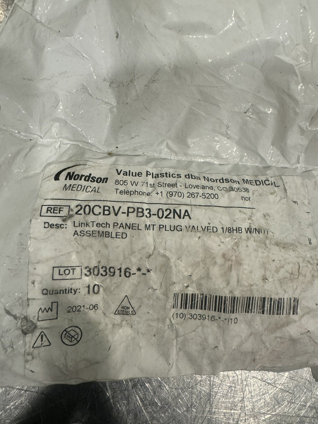 Nordson Medical 20CBV-PB3-02NA Quick Connect Coupling 10 Pack NEW! FREE SHIPPING