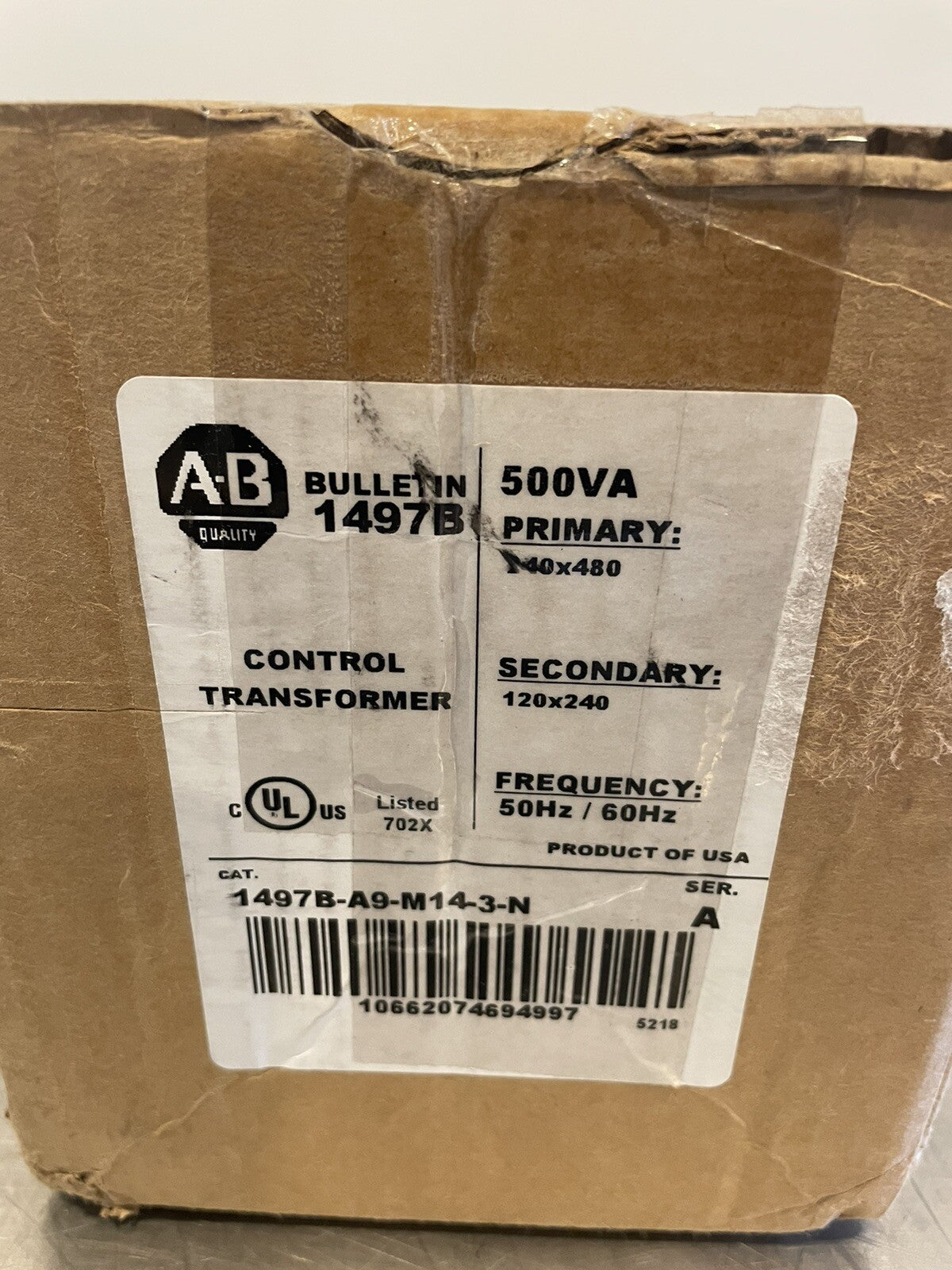 Allen Bradley 1497B-A9-M13-3-N Control Circuit Transformer NEW! FREE SHIPPING!