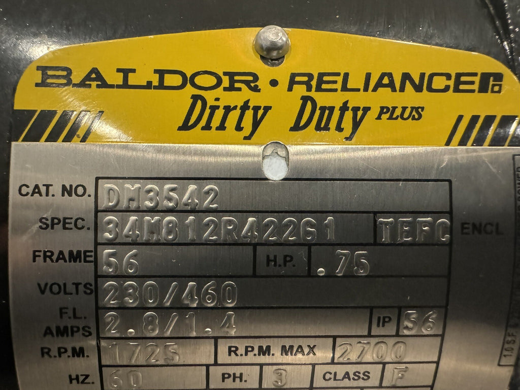 Baldor DM3542 Motor 3/4HP 230/460V Dirty Duty NEW! FREE SHIPPING!