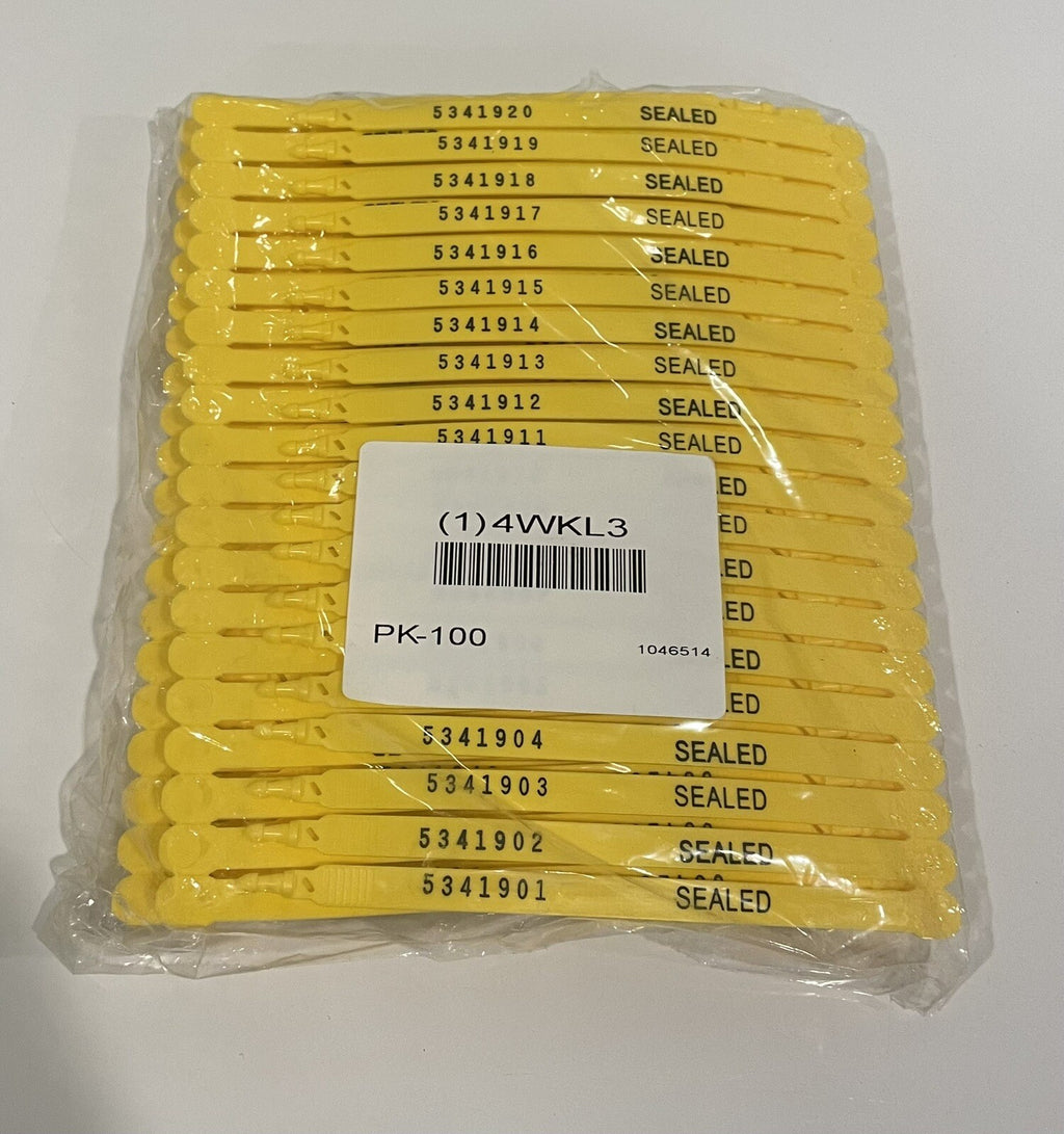 4WKL3 Strap Seals 100 PACK Yellow 60LB Break Strength NEW! FREE SHIPPING!